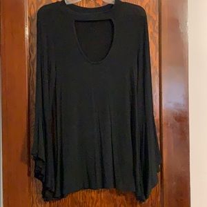 Black long bell sleeve shirt